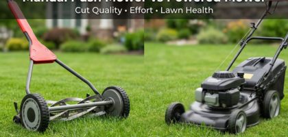 manual push lawn mower vs powered mower