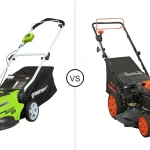 Comparison of Greenworks 0Ah and YARDMAX Self Propelled Lawn Mower