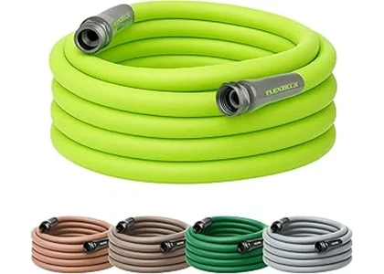 The image shows a selection of high-quality garden hoses suitable for homeowners, highlighting top-rated options.