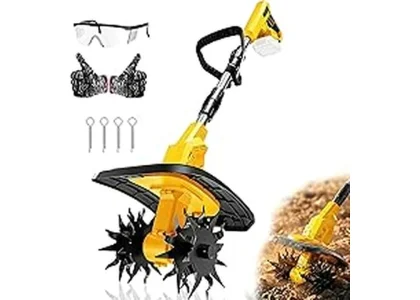 The image shows a selection of top-rated garden tillers, perfect for homeowners preparing their gardens.