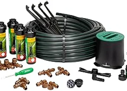 This image shows a well-maintained lawn with multiple sprinkler heads discreetly installed, highlighting top-rated in-ground sprinkler systems.