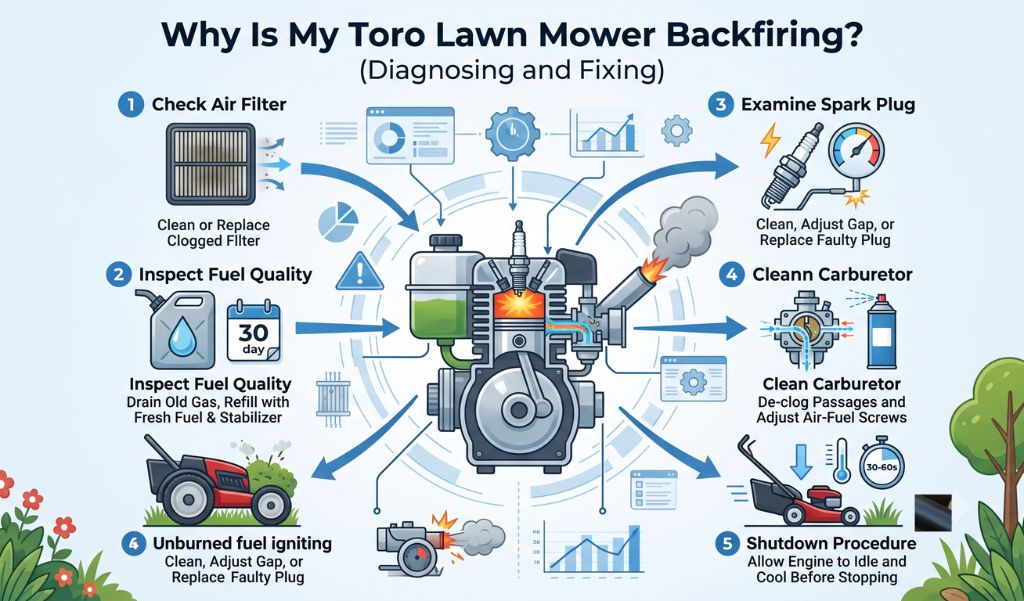 why is my toro lawn mower backfiring - diagnosing and fixing