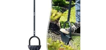 The image shows a selection of high-quality tools ideal for achieving crisp lawn edges.