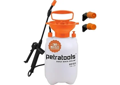The image shows a Best Selling 17 Lawn and Garden Sprayer with its wand and hose extended.