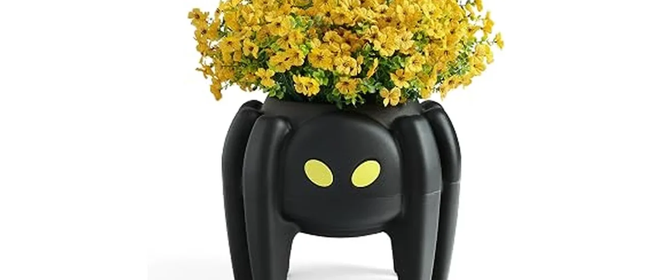 The image shows several ornate gothic planters suitable for Halloween porch decor.