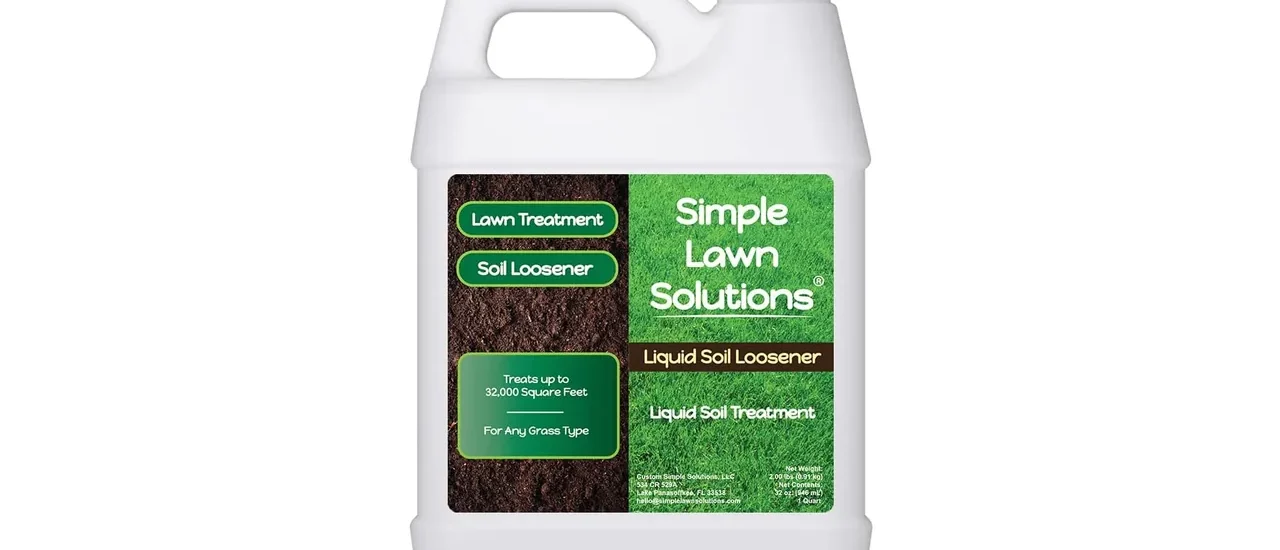 Liquid Soil Loosener- Soil Conditioner-Use alone or when Aerating with Mechanical Aerator or Core Aeration- Simple Lawn Solutions- Any Grass Type-Great for Compact Soils, Standing water, Poor Drainage