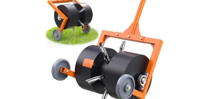 Rolling Lawn Aerator, Non-Clogging Hollow Tine Aerator for Compacted Soil