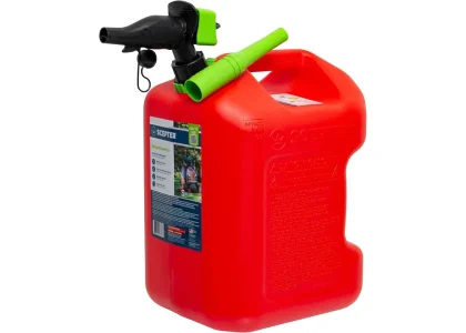 Scepter 5 Gal Gas Can, Spill Proof SmartControl Spout, Spout Extender, Red