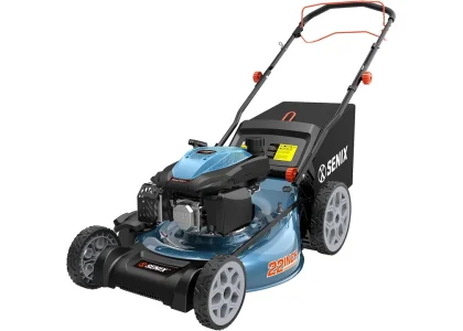 SENIX 22Inch 201cc 3-in-1 Gas Lawn Mower, Rear Wheel Self-Propelled Mower