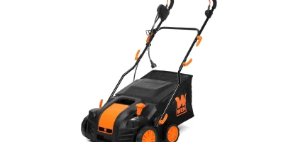 WEN DT1516 16-Inch 15-Amp 2-in-1 Electric Dethatcher and Scarifier with Collection Bag, Black