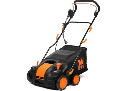 WEN DT1516 16-Inch 15-Amp 2-in-1 Electric Dethatcher and Scarifier with Collection Bag, Black