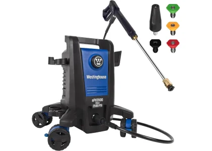 Westinghouse ePX3500 Electric Pressure Washer, 2500 Max PSI 1.76 Max GPM with Anti-Tipping Technology, Onboard Soap Tank, Pro-Style Steel Wand, 5-Nozzle Set, for Cars/Fences/Driveways/Home/Patios