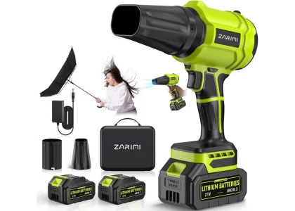 YUQUESEN Cordless Leaf Blower, 980,000 RPM Handheld Leaf Blower with 2 Batteries & Charger, Lightweight Leaf Blowers for Patio, Lawn, Leaves, Dust - Bright Green