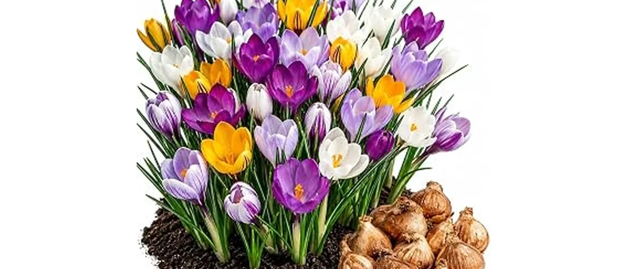 The image shows colorful perennial flower bulbs ready for fall planting to ensure a beautiful spring garden.