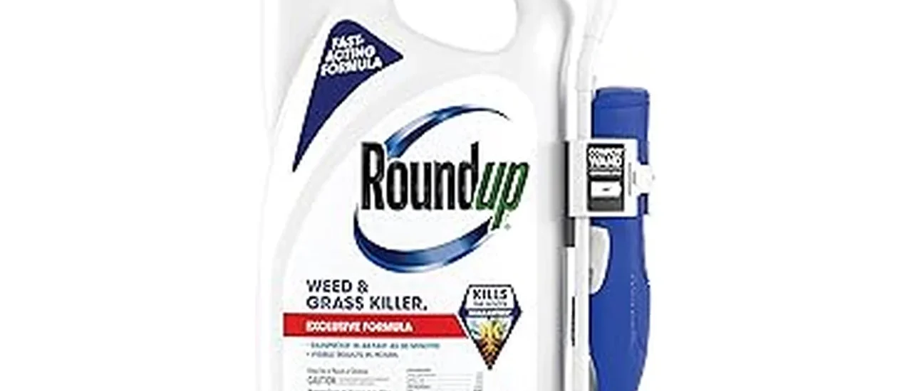 The image shows a variety of weed killer bottles, illustrating options from a best 16 list.