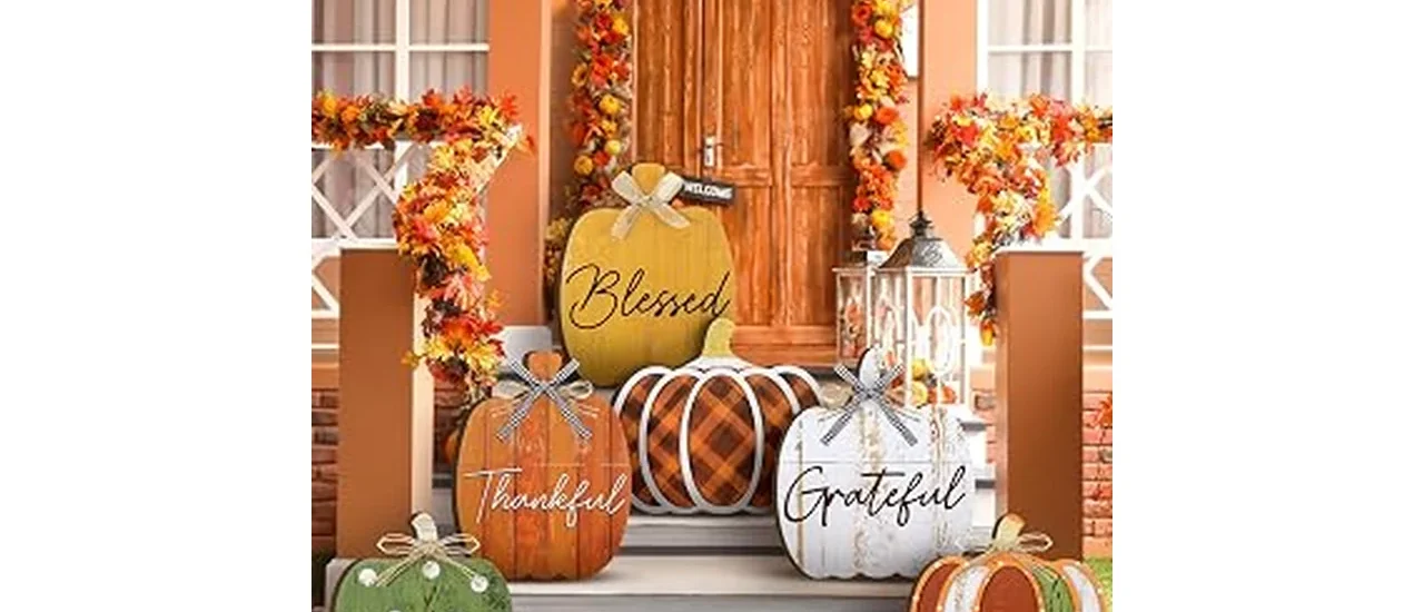 This image shows a beautifully decorated fall porch with pumpkins and festive accents, highlighting popular porch decoration ideas.