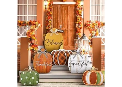 This image shows a beautifully decorated fall porch with pumpkins and festive accents, highlighting popular porch decoration ideas.