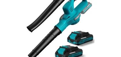 Leaf Blower Cordless 21V Electric with 2 Batteries and Charger Lightweight