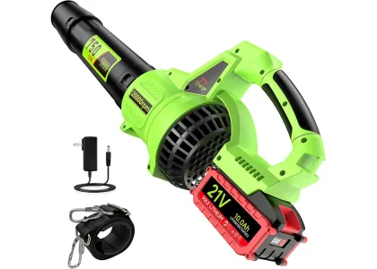 Leaf Blower Cordless, 750 CFM 250 MPH Electric Blower with 10.0Ah Battery and Charger, Turbo Mode & 3 Speed, Brushless Moto, 150-Min Max Runtime Battery Powered Blower for Lawn Care, Yard, Patio, Snow